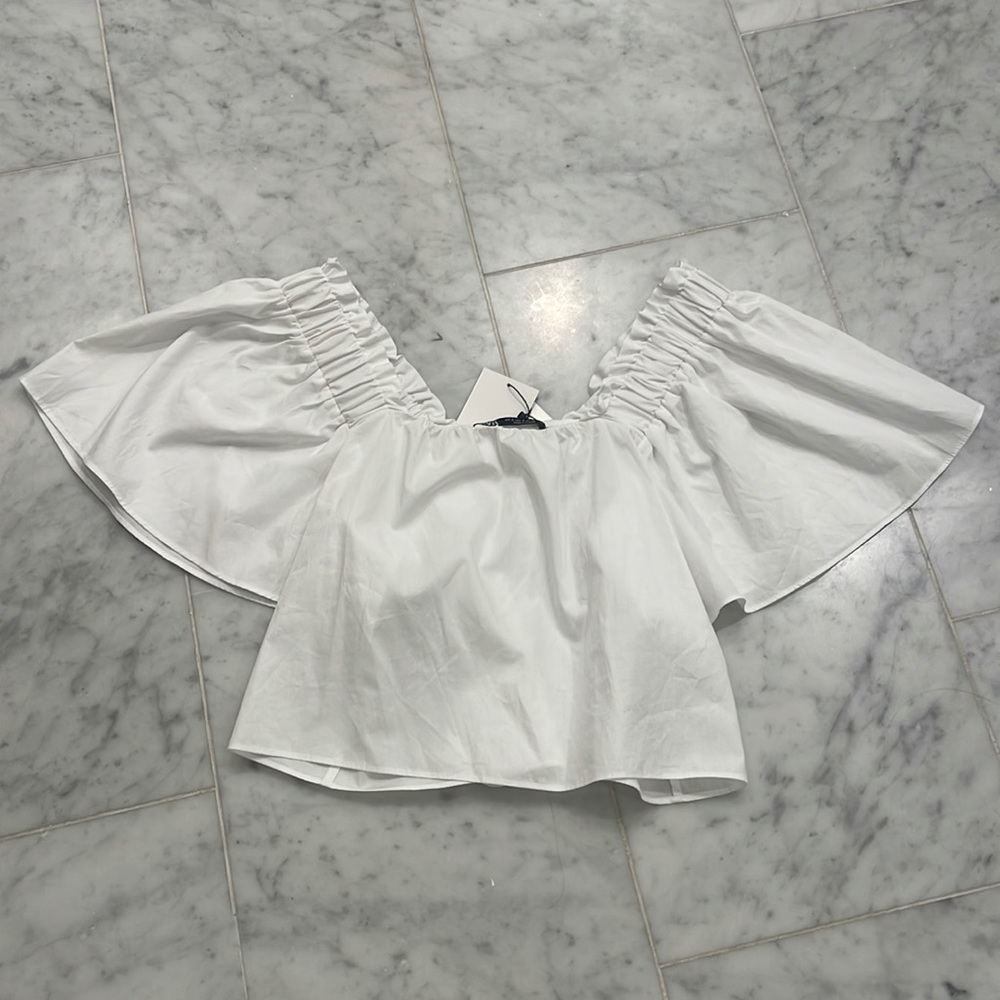 Zara White Off The Shoulder Top NWT Small
